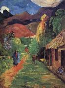Paul Gauguin Tahiti streets oil painting reproduction